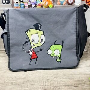 Vintage Invader Zim Messenger Bag 2003 Nickelodeon Nick Gir Piggy Grey Viacom